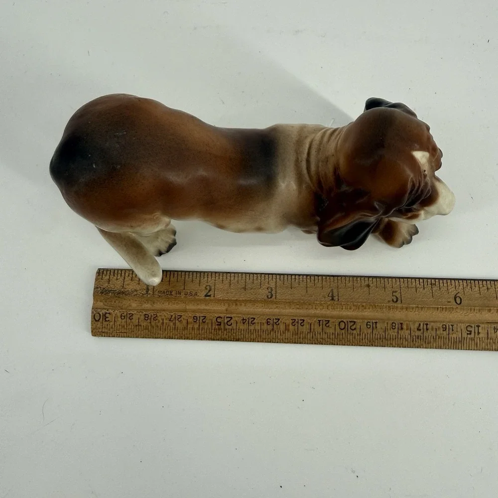 Vintage Norcrest Basset‎ Hound Porcelain Figurine Japanese Super Cute EUC 7